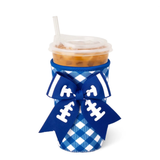 SWIG “Gameday Gingham Royal” Medium Iced Cup Coolie