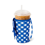 SWIG “Gameday Gingham Royal” Medium Iced Cup Coolie