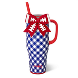 SWIG Leakproof Mega Mug 40oz “Gameday Gingham Royal + Red”