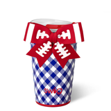 Swig “Gameday Gingham Royal + Red ” 24oz Party Cup