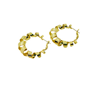 Chunky Ribbon Gold Hoop Earrings