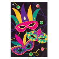 ‘Applique Mardi Gras Masks’ Decorative Flag