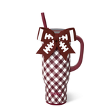 SWIG "Gameday Gingham Maroon” 30oz Leak Proof Mega Mug