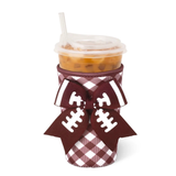 SWIG “Gameday Gingham Maroon” Medium Iced Cup Coolie