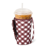 SWIG “Gameday Gingham Maroon” Medium Iced Cup Coolie