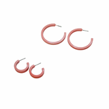 What’s Hot Light Pink Metallic Large Hoop Earrings