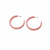 What’s Hot Light Pink Metallic Large Hoop Earrings