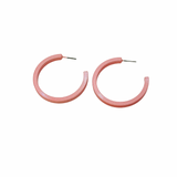 What’s Hot Light Pink Metallic Large Hoop Earrings