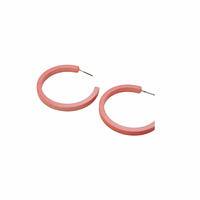 What’s Hot Light Pink Metallic Large Hoop Earrings