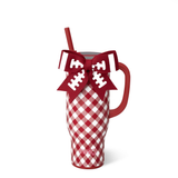 SWIG "Gameday Gingham Crimson” 30oz Leak Proof Mega Mug