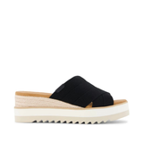 TOMS “Diana” Crossover Mule Wedge in Black Canvas