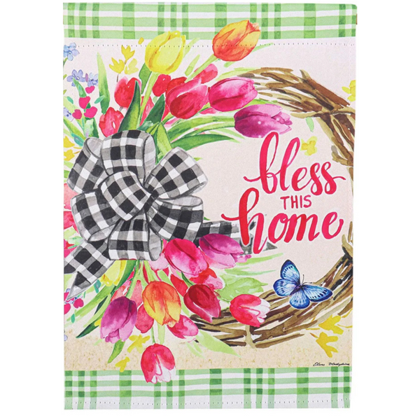 ‘Spring Florals Wreath’ Decorative Flag