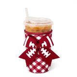 SWIG “Gameday Gingham Crimson” Medium Iced Cup Coolie