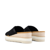 TOMS “Diana” Crossover Mule Wedge in Black Canvas