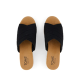 TOMS “Diana” Crossover Mule Wedge in Black Canvas