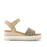 Toms “Diana” Wedge Sandal in Natural Leopard