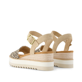 Toms “Diana” Wedge Sandal in Natural Leopard