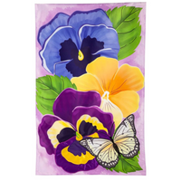 ‘Pansy & Butterfly’ Decorative Flag