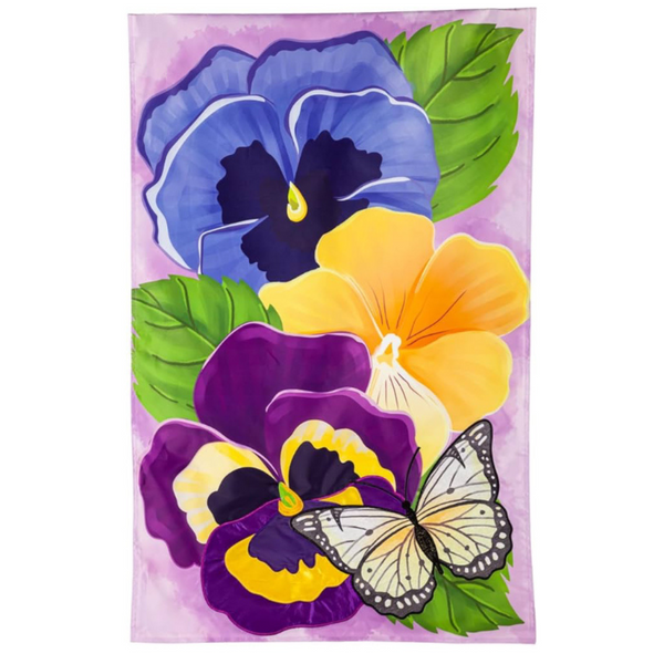 ‘Pansy & Butterfly’ Decorative Flag