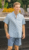 Simply Southern Men’s Coastal Button Down, Blue Flower