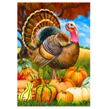 ‘Turkey and Pumpkins’ Decorative Flag