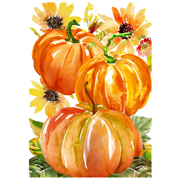 ‘Watercolor Pumpkins’ Decorative Flag