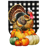 ‘Harvest Turkey Burlap’ Decorative Flag