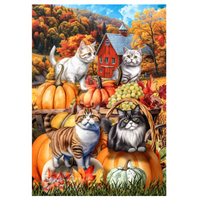 ‘Pumpkin Patch Cats’ Decorative Flag