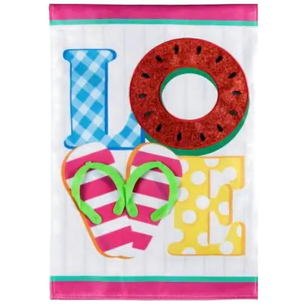 ‘Summer Love Burlap’ Decorative Flag