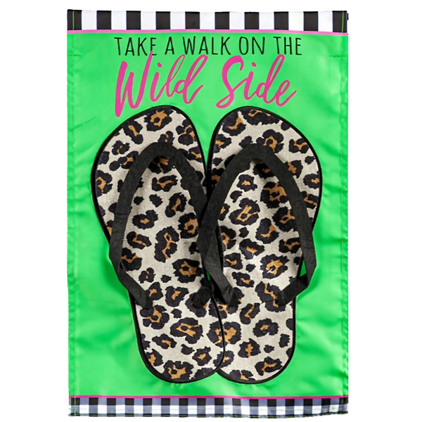 ‘Animal Print Flip Flops’ Decorative Flag