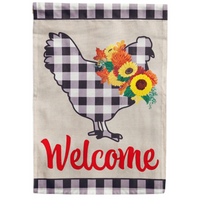 ‘Buffalo Check Chicken Burlap’ Decorative Flag