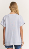 HEIMISH Raw Edge V Neck Top, Assorted Colors