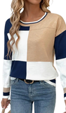 LOVESOFT, ColorBlock Knit Pullover Top