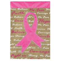 ‘Pink Ribbon Awareness Burlap’ Decorative Flag