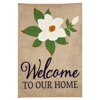 ‘Magnolia Welcome Burlap’ Decorative Flag