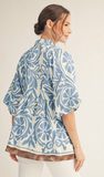 JODIFL Smocked Chest Boho Floral Top