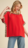 Jodifl Leopard Trimming Top, Assorted Colors