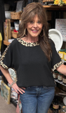 Jodifl Leopard Trimming Top, Assorted Colors