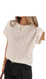 LS, Jacquard Knit Textured Top