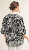Jodifl Scallop Trim GeoPrint Top, Assorted Colors