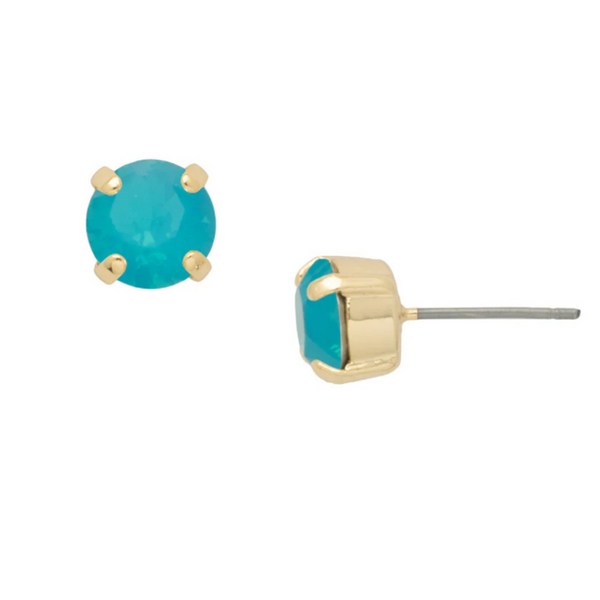 Sorrelli Simple Stud Earrings in Caribbean Blue Opal