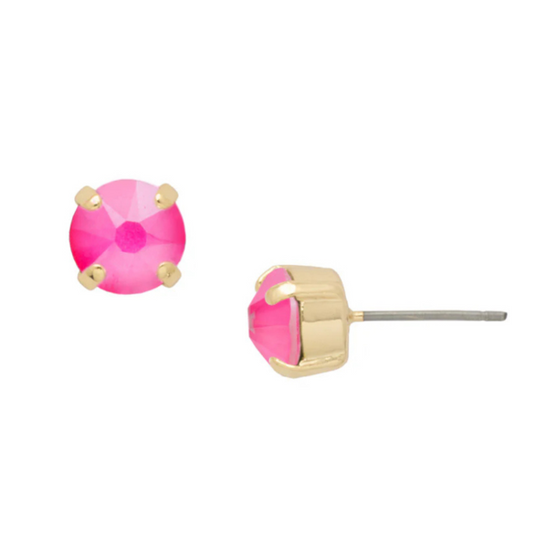 Sorrelli Simple Stud Earrings in Electric Pink