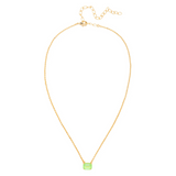 Sorrelli Octavia Single Crystal Pendant Necklace in Electric Green