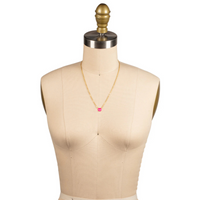 Sorrelli Octavia Single Crystal Pendant Necklace in Electric Pink