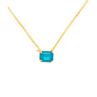 Sorrelli Octavia Single Crystal Pendant Necklace in Caribbean Blue Opal