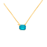Sorrelli Octavia Single Crystal Pendant Necklace in Caribbean Blue Opal
