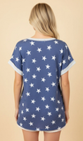 HEIMISH Short Sleeve Star French Terry Top, Assorted Colors