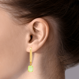 Sorrelli Octavia Rectangle Hoop Earrings in Lime Green Delite
