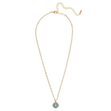 Sorrelli Haute Halo Pendant Necklace in Aqua Aurora Borealis