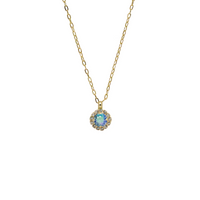 Sorrelli Haute Halo Pendant Necklace in Aqua Aurora Borealis